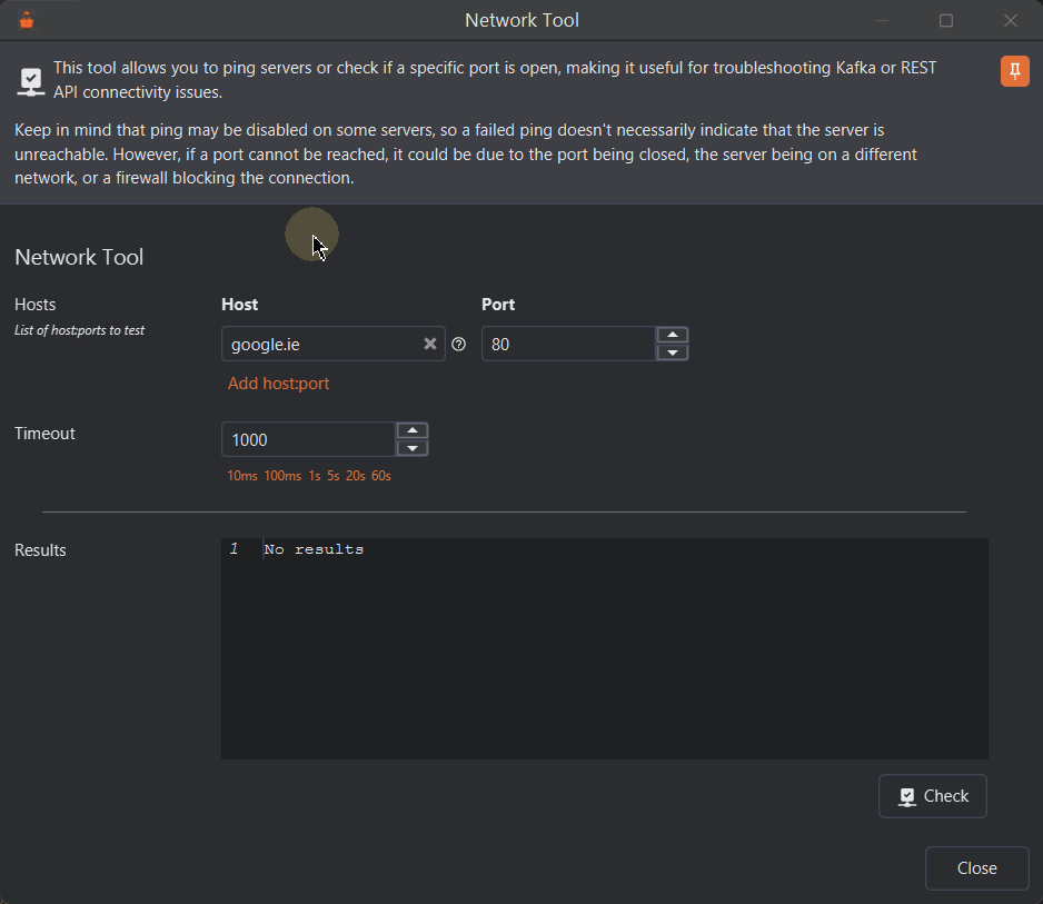 KafkIO Network Tool Screenshot