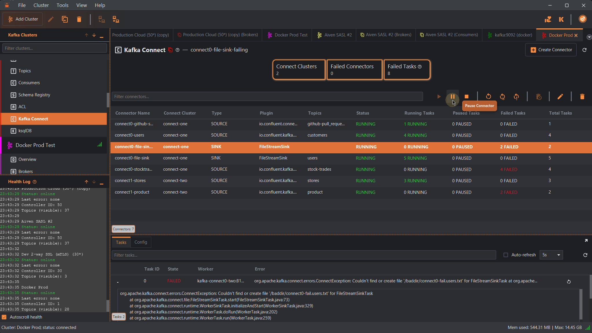 KafkIO Managing Connectors