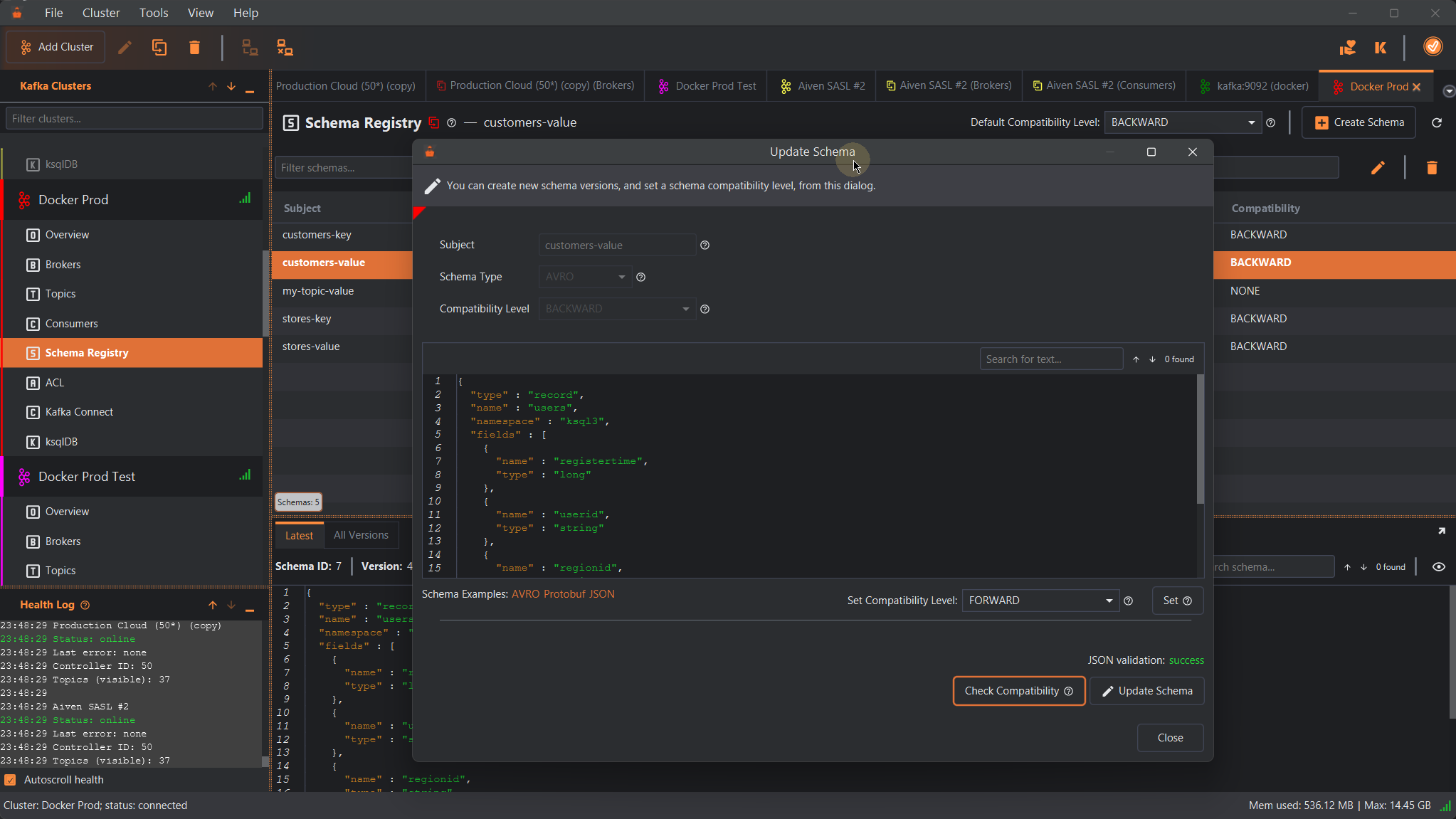 KafkIO Updating Schema