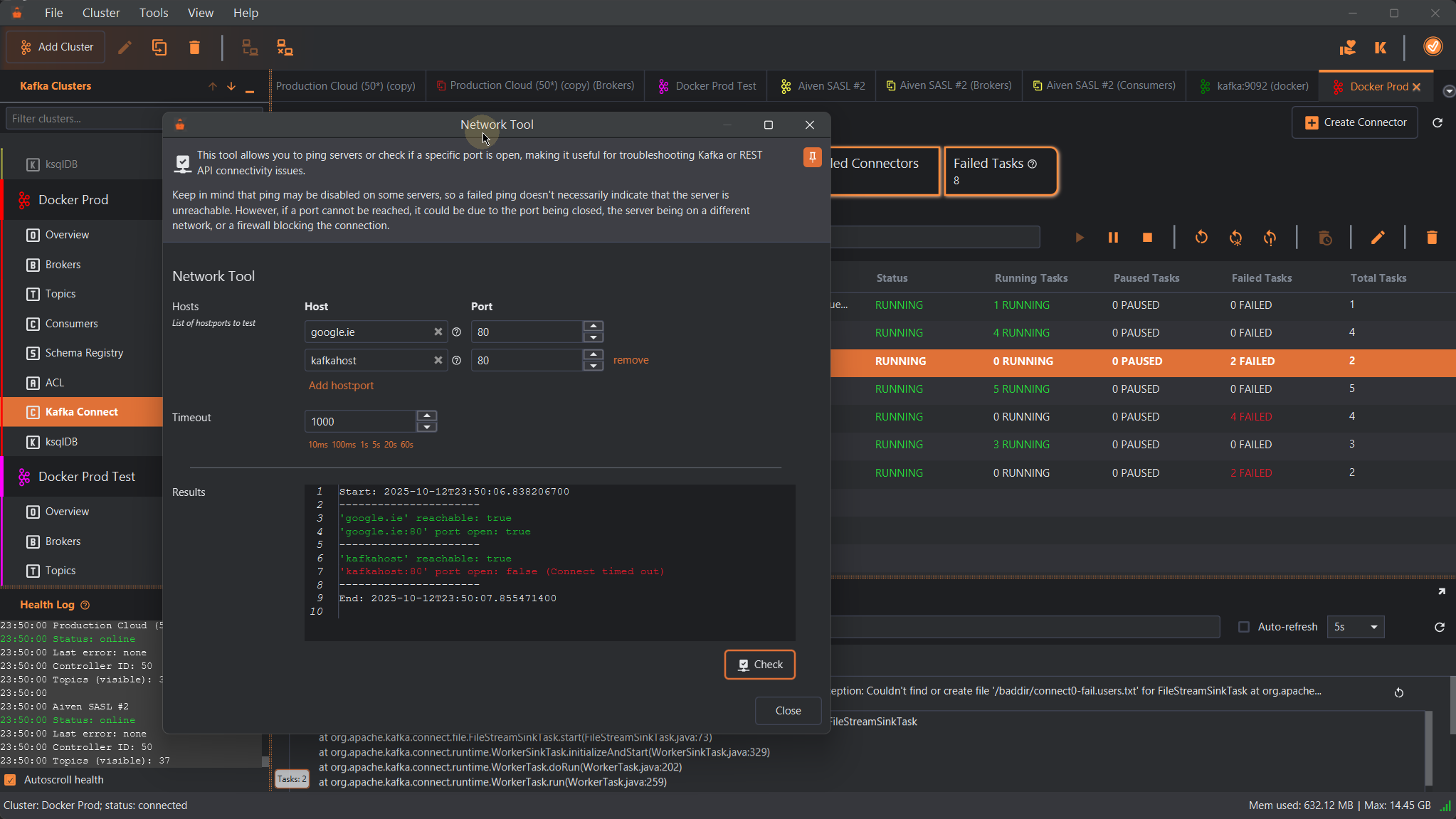 KafkIO Network Reachability Tool
